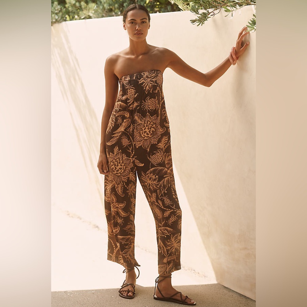 Farm‎ Rio x Anthropologie Strapless Waistless Jumpsuit in Amalfi